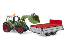 Bruder Traktor Fendt Vario 211 s čelním nakladačem a sklápěcím přívěsem 1:16